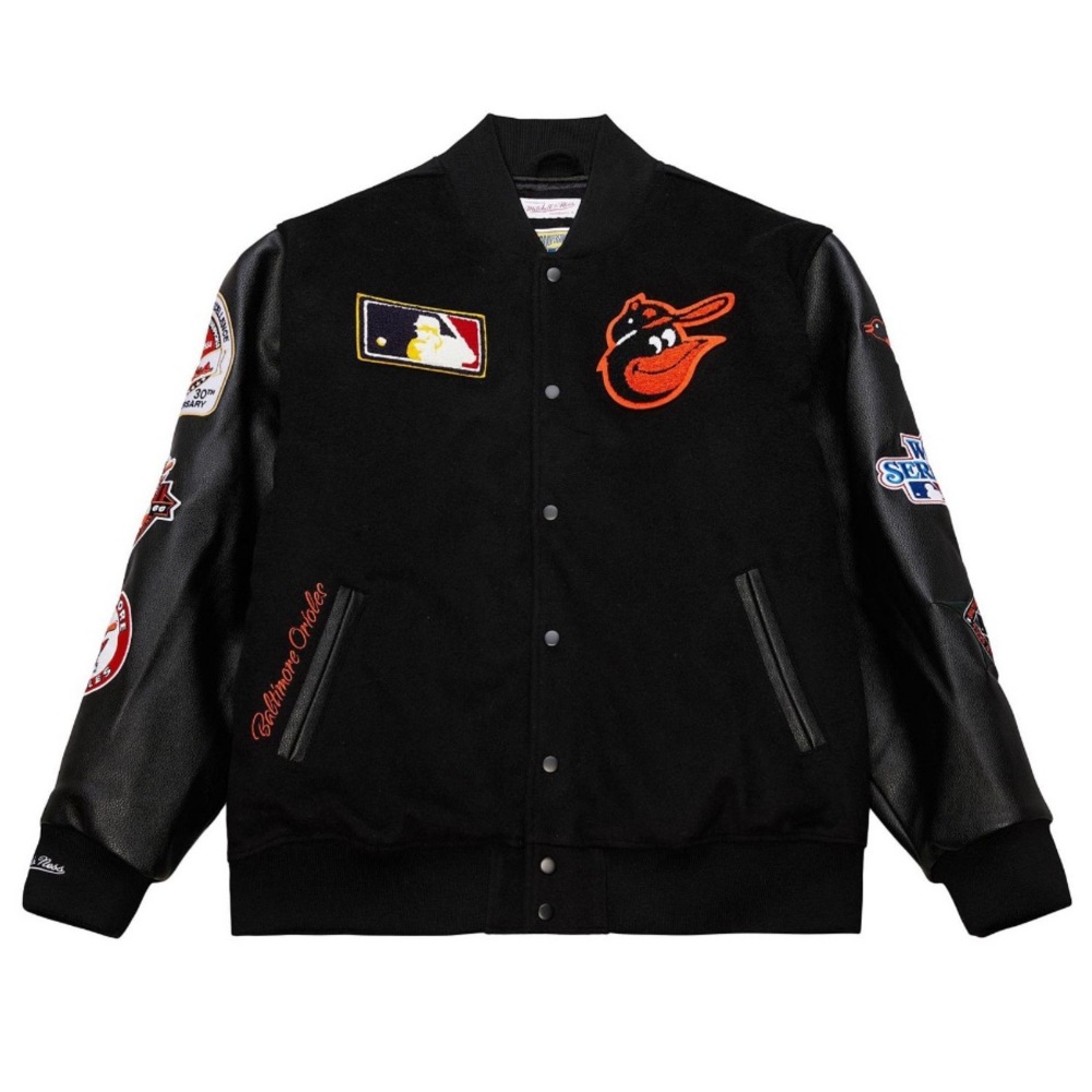 NWT Mitchell & Ness Men’s Baltimore Orioles Black Varsity Jacket